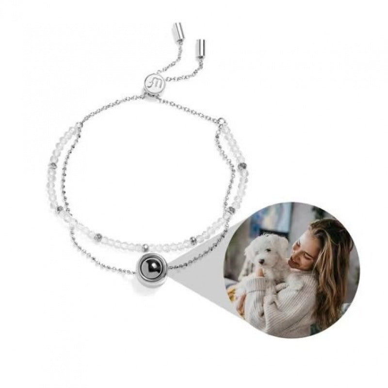 Personnalisation de projection photo de bracelet d'amour romantique 