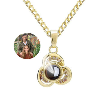 Collier de projection personnalisé avec photo de couple, collier de projection personnalisé avec fleur, personnalité de la mode, collier pour femme 