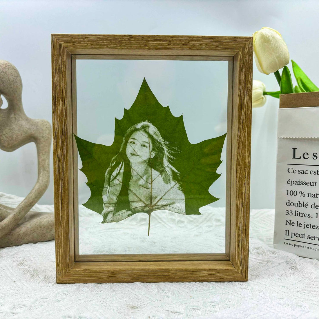 Feuilles sculptées Photos Cadeau d'anniversaire personnalisé haut de gamme Couple Amis Cadeau petite amie Besties cadeaux d'anniversaire romantiques pour petite amie 