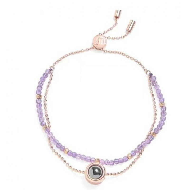 Personnalisation de projection photo de bracelet d'amour romantique 