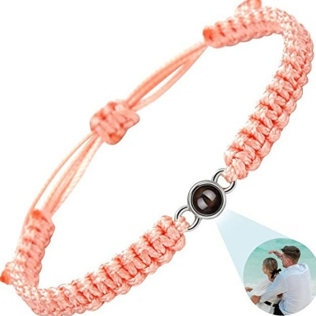 Personalized Projection Woven Hand Rope Couple Photo Customization