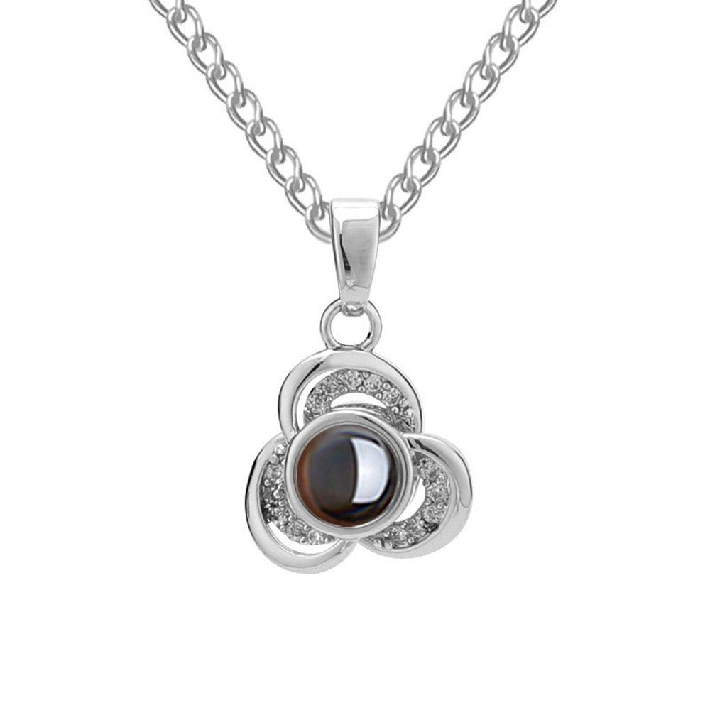 Collier de projection personnalisé avec photo de couple, collier de projection personnalisé avec fleur, personnalité de la mode, collier pour femme 