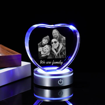 Personalized Glowing Engraved Heart Crystal Night Light