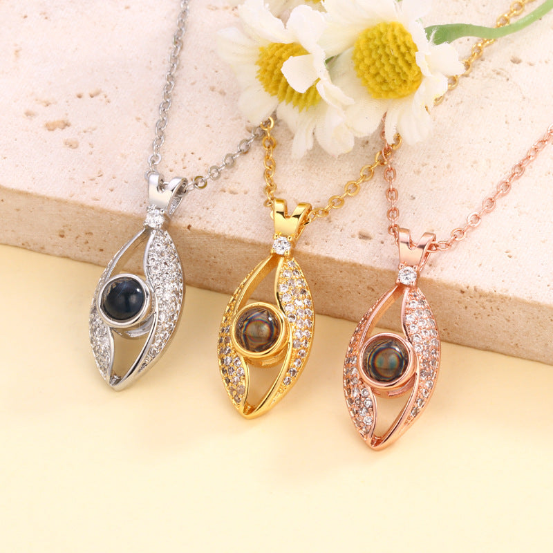 Personalized Angel Eye Projection Necklace for Women