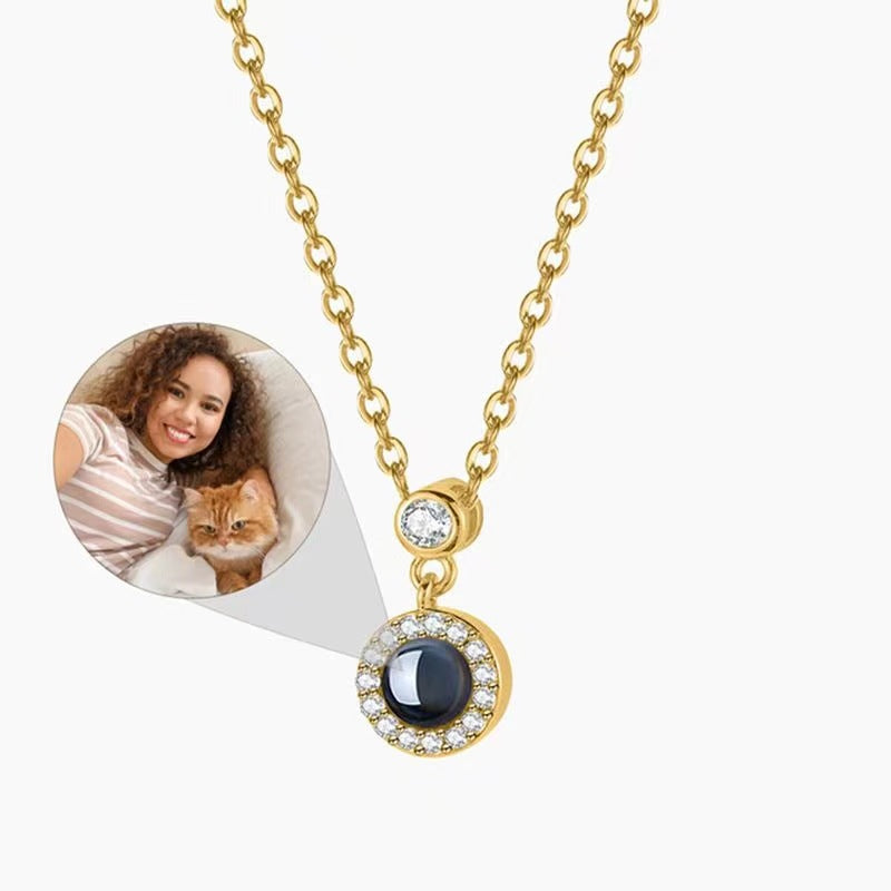 Collier personnalisé avec photo pour hommes et femmes, pendentif de projection, cadeau de Saint-Valentin personnalisé 