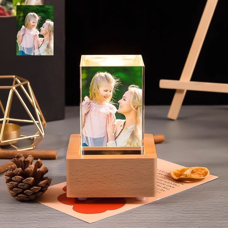 Personalized Square Crystal Carved Color Print Photo