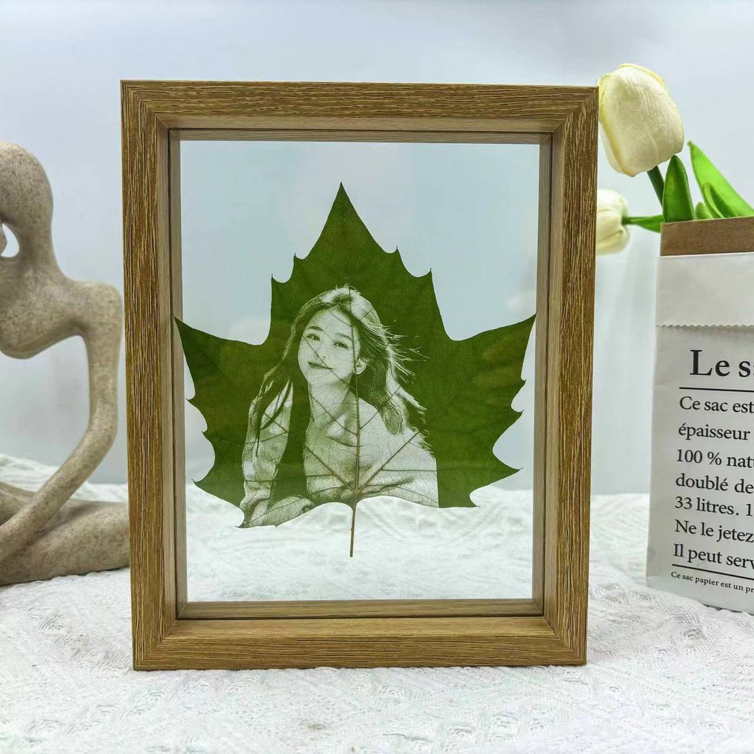 Personalized Creative Leaf Carving Photo Portrait Customization