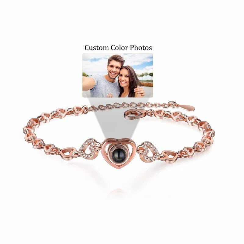 Personalized Titanium Steel Heart Projection Bracelet