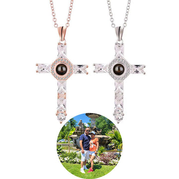 Personalized Fashion Necklace with Engraved Stone and Projection Image