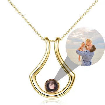 Personalized Fan-shaped Clavicle Chain Photo  Necklace