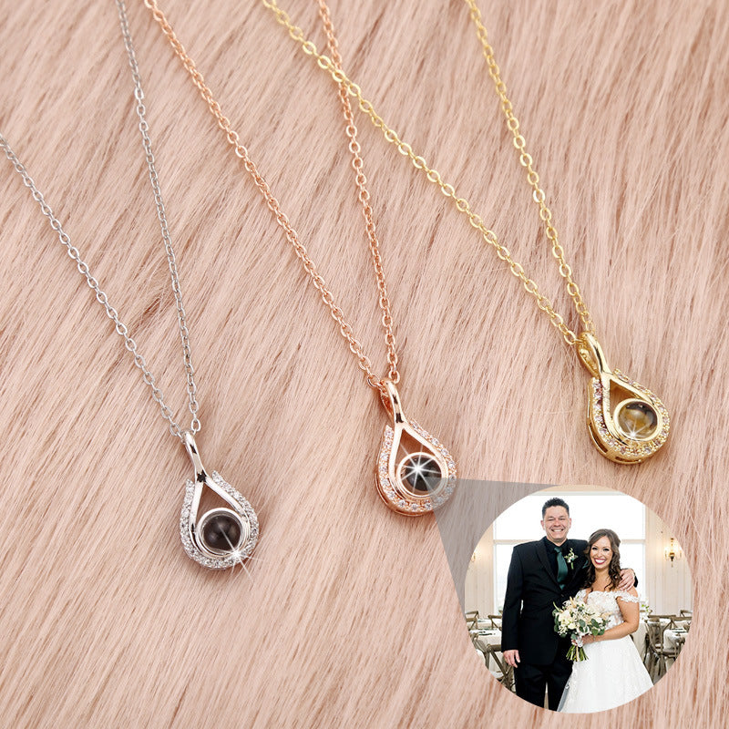 Personalized Water Drop Projection Necklace